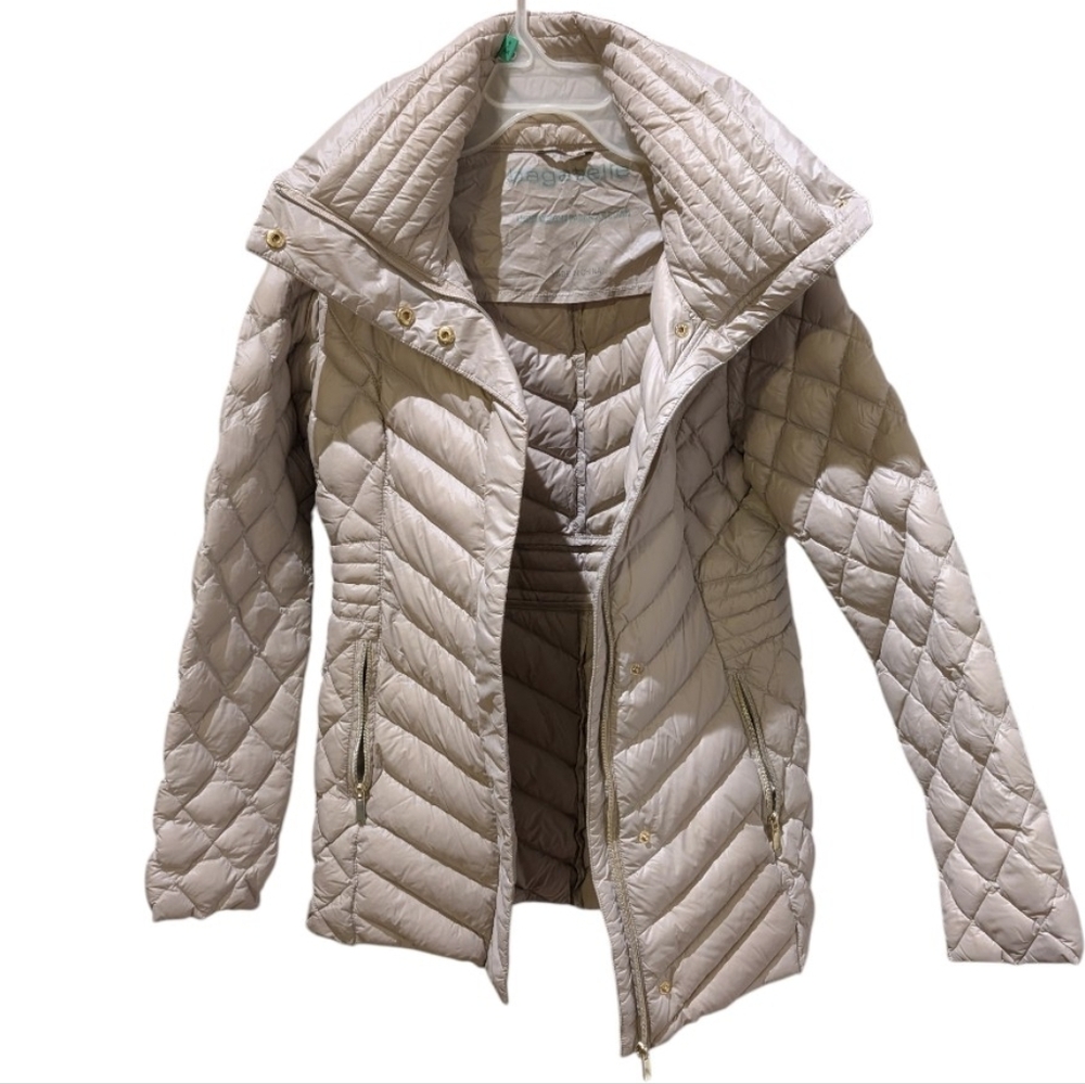 Women's Bagatelle Lightweight Quilted Packable Down Coat, Tan, Size Medium